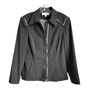 Proportion Petite Conrad C Zip-up Black Blazer, Size 12